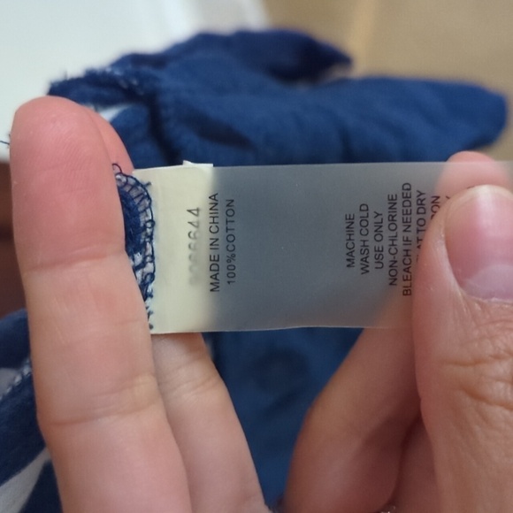 Two by Vince Camuto Blue & Cream Stripe Long Sleeve Open Cardigan Size Large - Picture 8 of 8